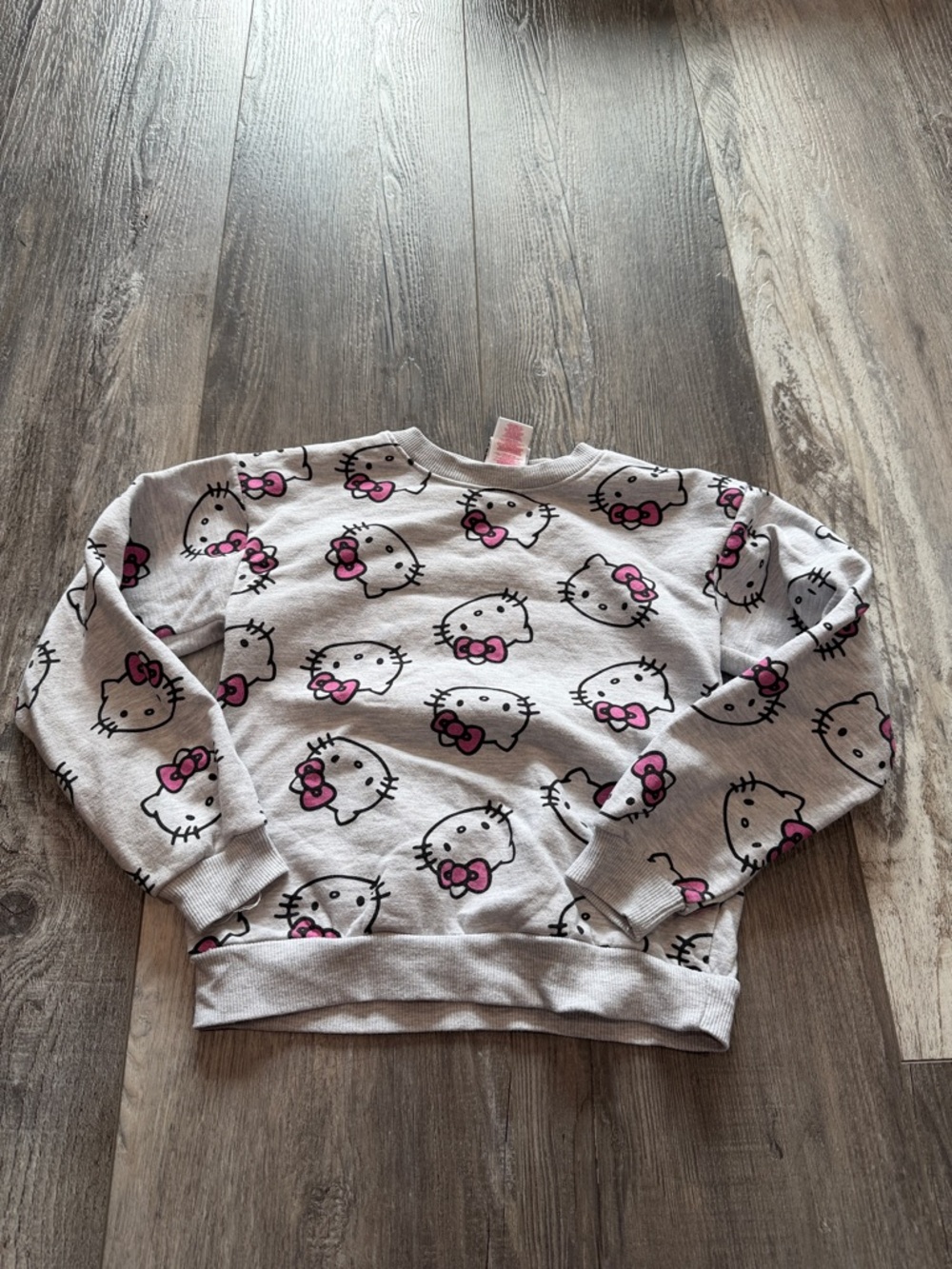 Hello Kitty Light Gray Sweatshirt with Pink Bows